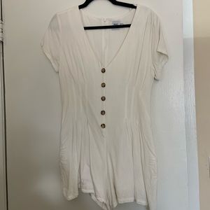 Princess Polly White Button Romper